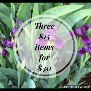 Three $15 items being sold for $30.